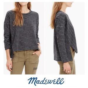 Madewell Black and White Marled Striped Top Sz XS